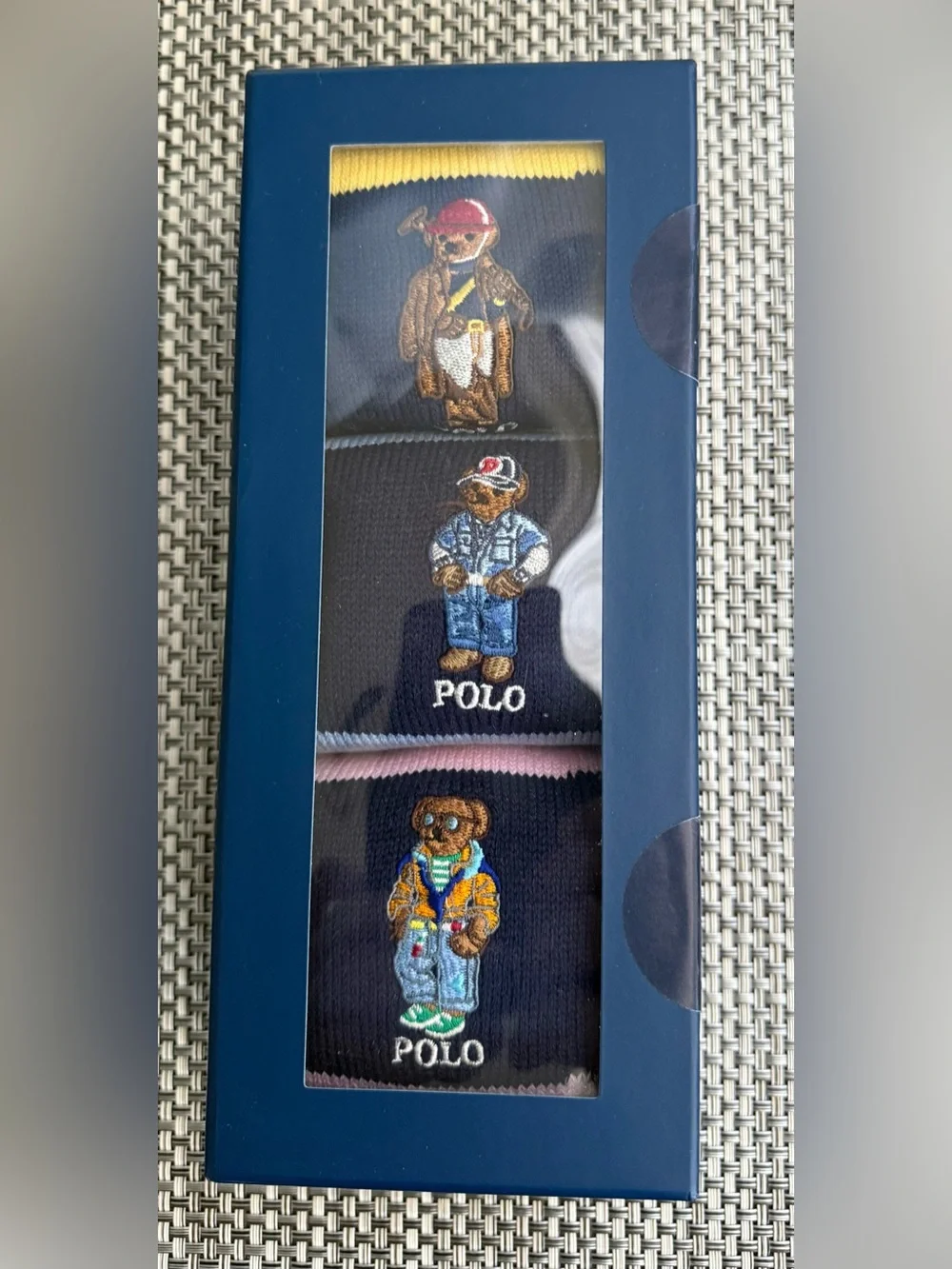 Polo by Ralph Lauren Navy Socks with Embroidered Polo Bear Trio